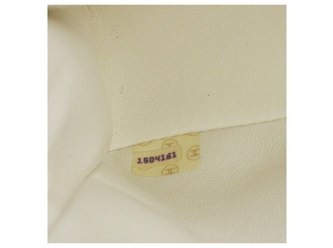 Chanel Vintage Classic Double Flap Quilted Lambskin Small Bianco - vista 4