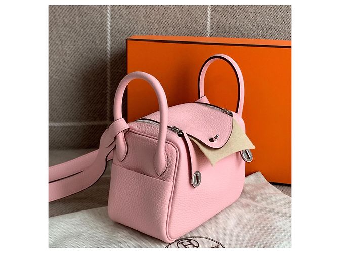 Hermès Hermes mini lindy Rosa - vista 4