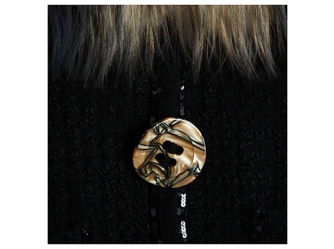 Dolce & Gabbana Cappotto Tweed Nero e Paillettes - vista 3