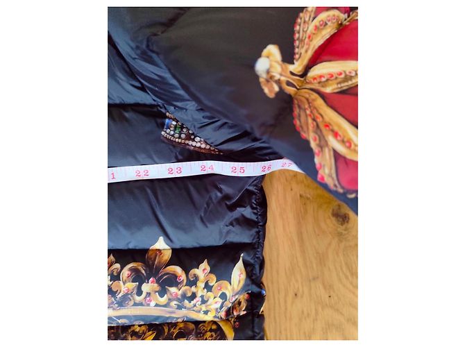 Dolce & Gabbana Black Down Jacket with Crown Print - view 11