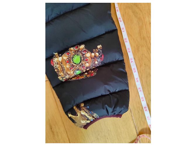 Dolce & Gabbana Black Down Jacket with Crown Print - view 14