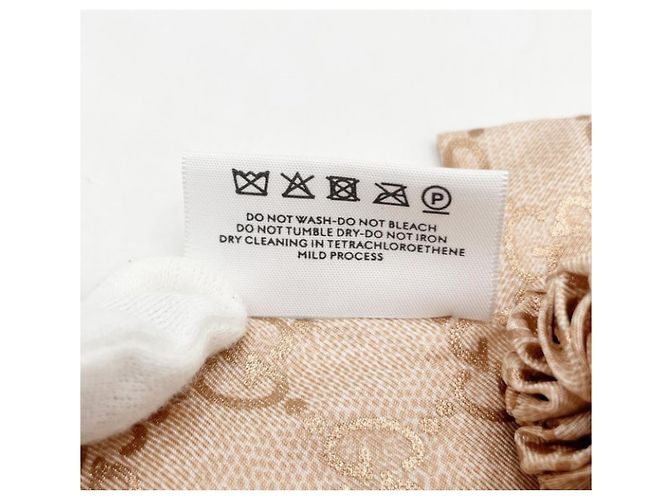 Scrunchie in seta Gucci in beige e rosa - vista 4