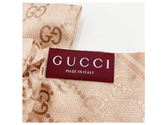 Scrunchie in seta Gucci in beige e rosa - vista 5