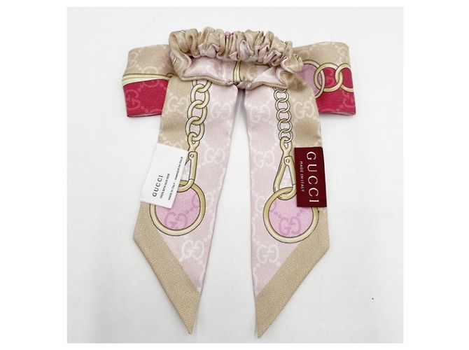 Scrunchie in seta multicolore Gucci - vista 2