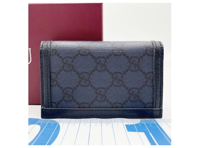 Gucci GG Supreme Visitenkartenetui aus blauem Leder - Ansicht 2