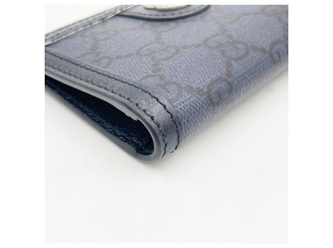 Gucci GG Supreme Visitenkartenetui aus blauem Leder - Ansicht 4