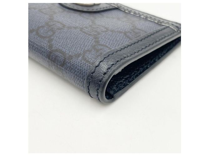 Gucci GG Supreme Visitenkartenetui aus blauem Leder - Ansicht 5