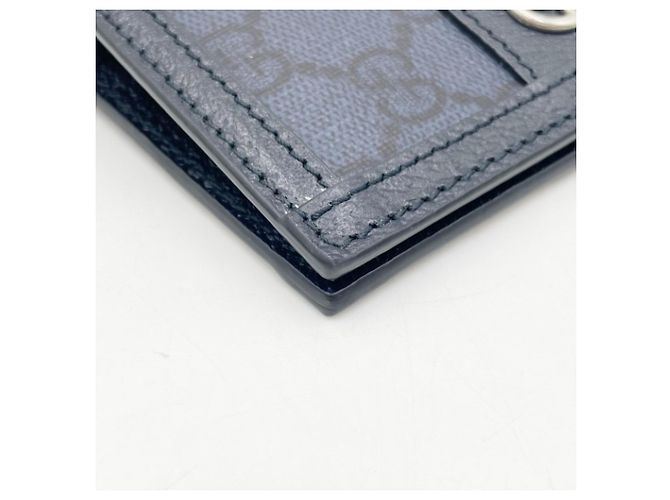 Gucci GG Supreme Visitenkartenetui aus blauem Leder - Ansicht 6