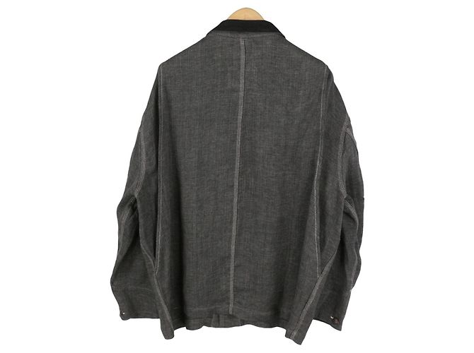 R13 Relaxed Chore Jacke aus anthrazitgrauem Leinen - Ansicht 2