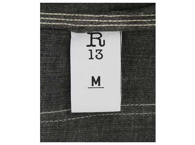 R13 Relaxed Chore Jacke aus anthrazitgrauem Leinen - Ansicht 6