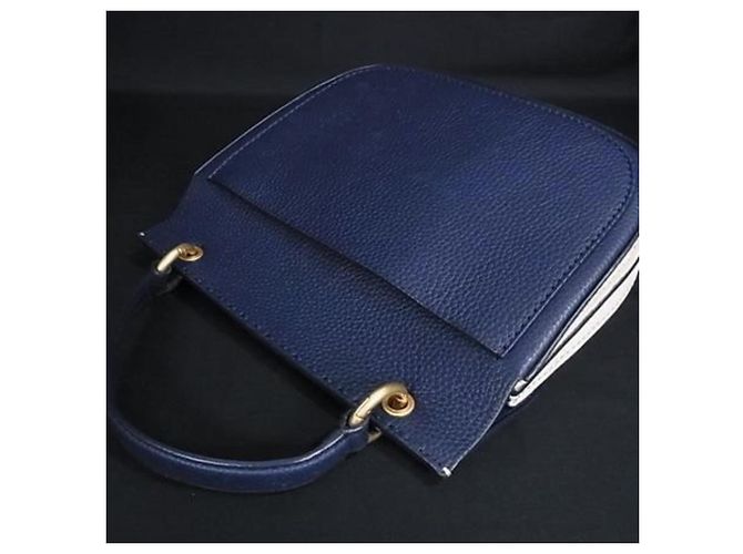 Bolsa de Ombro em Couro Two-Tone Tory Burch Cru Azul marinho - vista 3