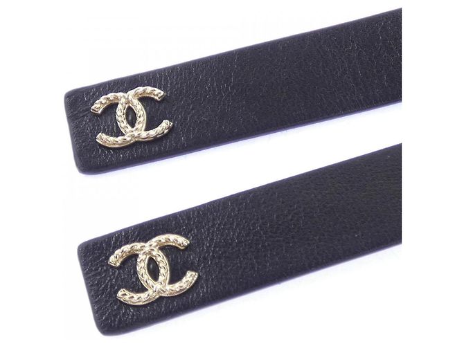 Cinturón Chanel Negro y Dorado - vista 3