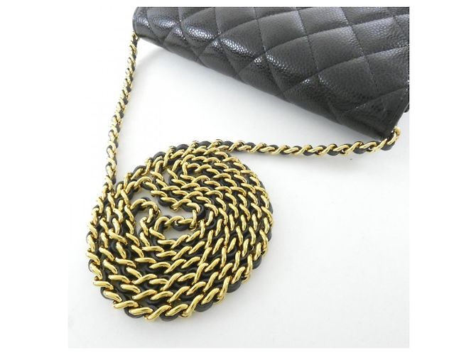 Portafoglio con catena Chanel Timeless Classic Line Nero Bordò - vista 7