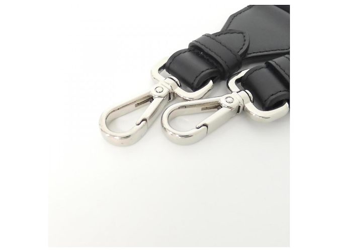 Fendi Gurt aus Leder und Canvas Schwarz Grau Braun - Ansicht 4