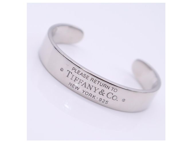Autre Marque Tiffany & Co. Bracciale rigido Return to Bangle con diamanti Argento - vista 10