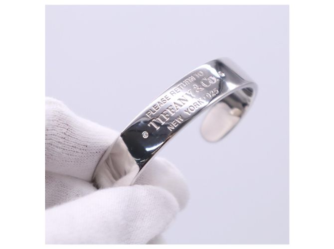 Autre Marque Tiffany & Co. Bracciale rigido Return to Bangle con diamanti Argento - vista 5