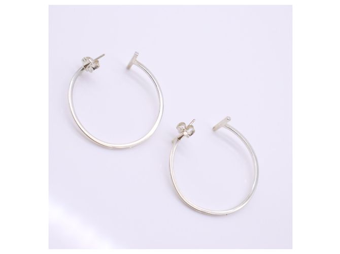 Autre Marque Pendientes de aro Tiffany T Wire Plata - vista 4