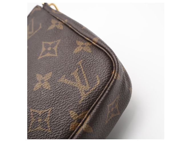 Louis Vuitton Monogram Pochette Handtasche Braun Beige - Ansicht 11