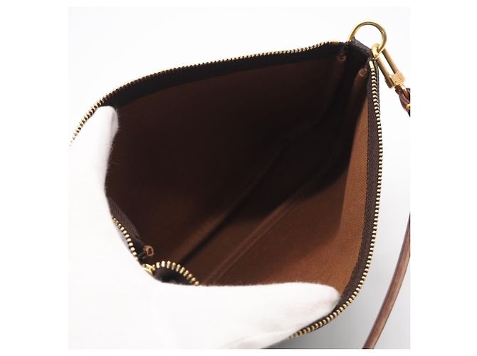 Louis Vuitton Monogram Pochette Handtasche Braun Beige - Ansicht 12