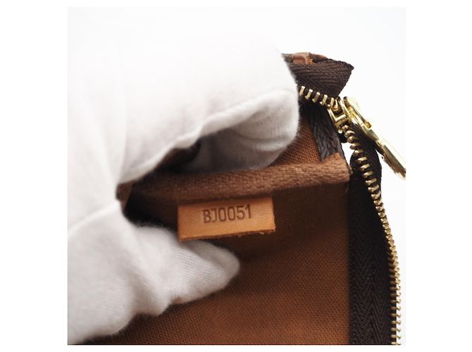 Louis Vuitton Monogram Pochette Handtasche Braun Beige - Ansicht 14