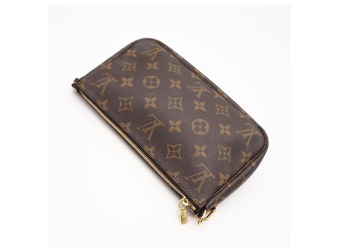 Louis Vuitton Monogram Pochette Handtasche Braun Beige - Ansicht 2