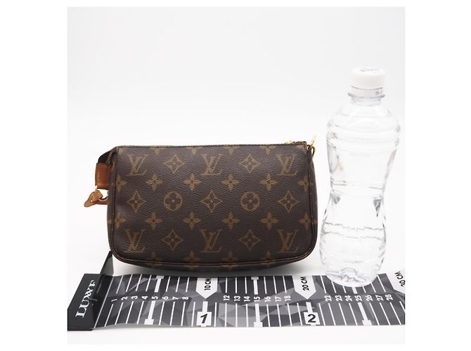 Louis Vuitton Monogram Pochette Handtasche Braun Beige - Ansicht 3