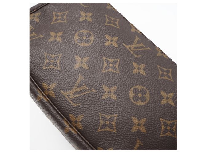 Louis Vuitton Monogram Pochette Handtasche Braun Beige - Ansicht 4