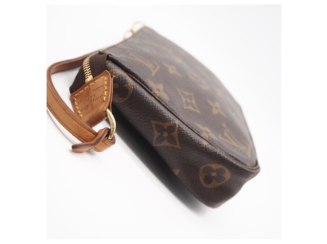 Louis Vuitton Monogram Pochette Handtasche Braun Beige - Ansicht 9