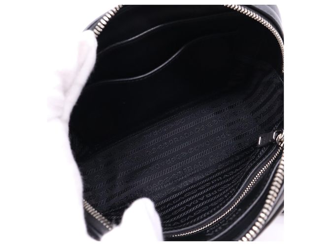 Borsa a tracolla Prada Diagram in pelle di vitello nera Nero - vista 12