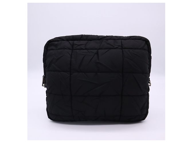 Clutch e borsa a tracolla Prada in nylon nero Saffiano - vista 2