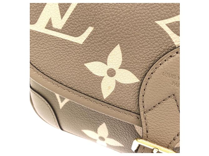 Borsa a tracolla Louis Vuitton Bicolor Monogram Empreinte Diane Grigio Crudo - vista 3