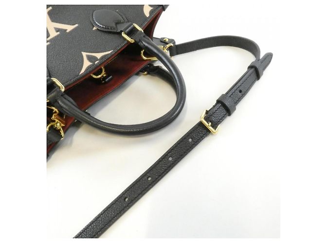 Louis Vuitton Bicolor Monogram Empreinte OnTheGo PM Handtasche Schwarz Beige - Ansicht 6