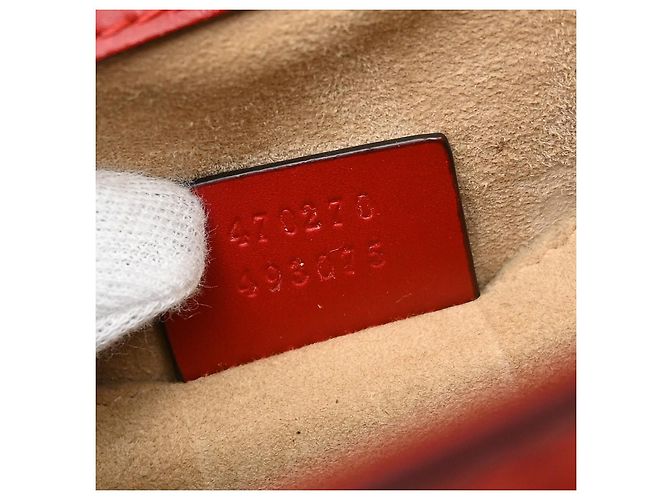 Gucci Sylvie Top Handle Leather Mini Rosso - vista 5