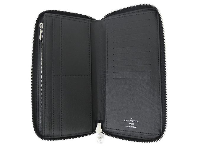 Louis Vuitton Taiga Zippy Wallet Vertical M30317 Nero - vista 6