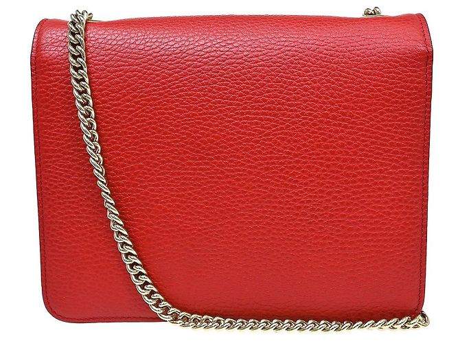 Gucci Interlocking Leather Small Vermelho - vista 2