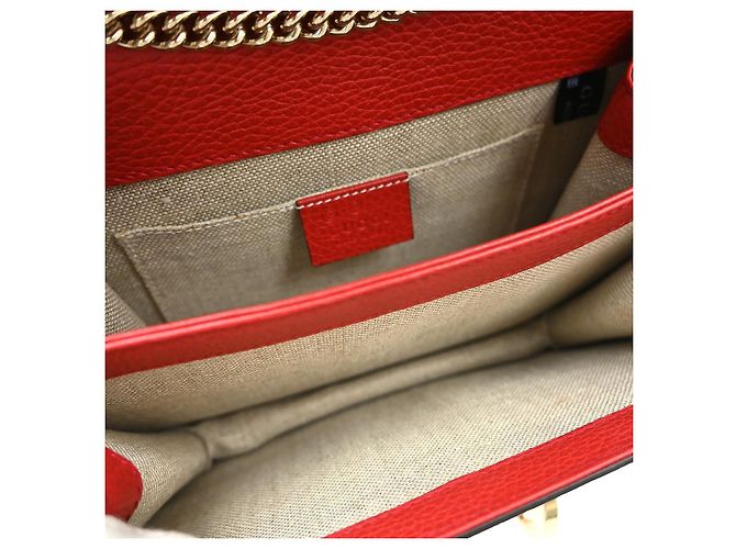 Gucci Interlocking Leather Small Vermelho - vista 3