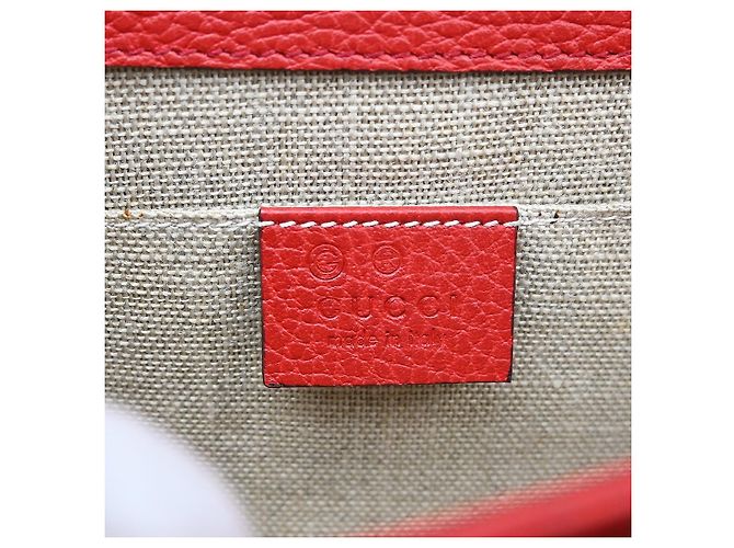 Gucci Interlocking Leather Small Vermelho - vista 4
