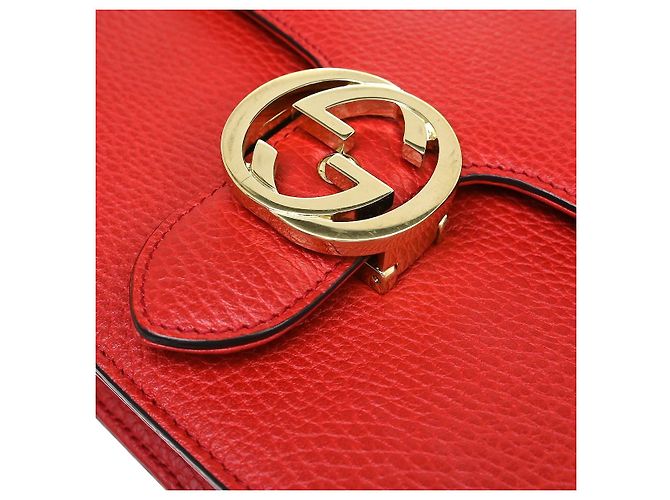 Gucci Interlocking Leather Small Vermelho - vista 7