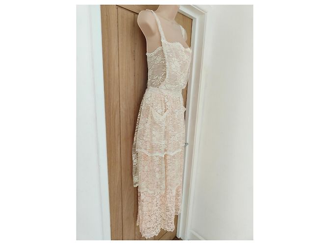 Vestido de encaje a capas Dolce & Gabbana Rosa Crudo - vista 5