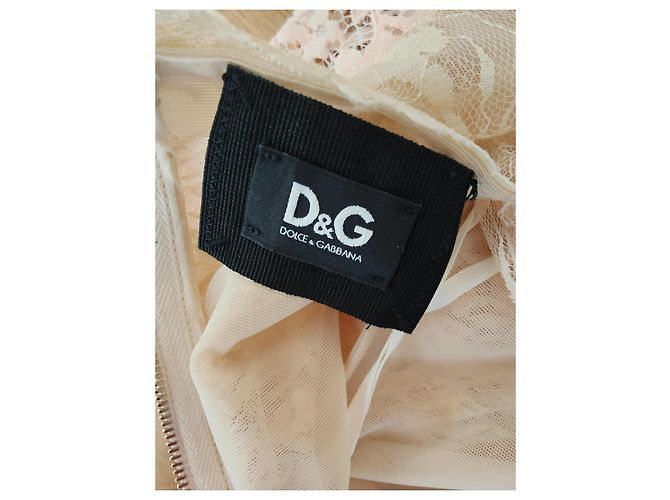 Vestido de encaje a capas Dolce & Gabbana Rosa Crudo - vista 9