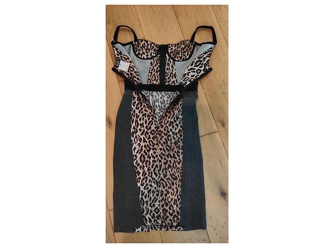 Vestido con panel de estampado de leopardo Dolce & Gabbana Gris - vista 6