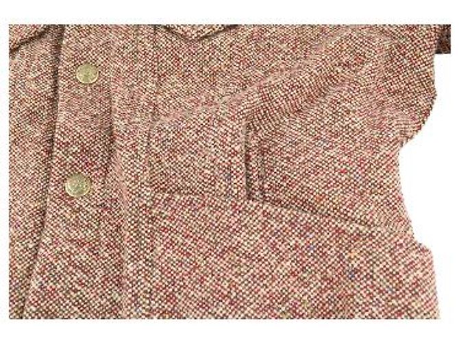 R13 Giacca Trucker Lacey in Tweed Bianco Rosso - vista 10