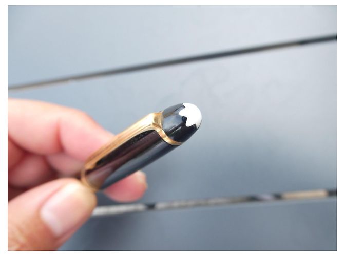 Montblanc Meisterstück Classique Stylo Bille Plaqué Or Noir Bijouterie dorée - vue 3