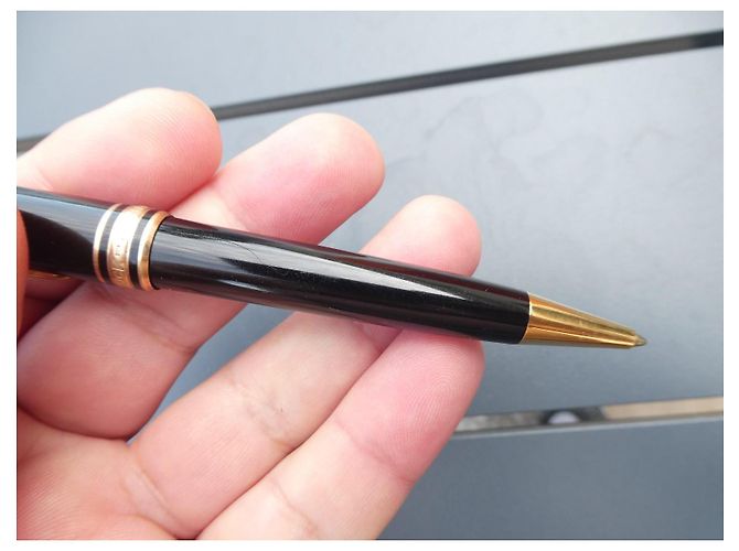Montblanc Meisterstück Classique Stylo Bille Plaqué Or Noir Bijouterie dorée - vue 4