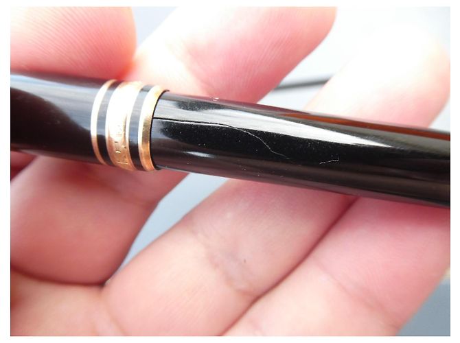 Montblanc Meisterstück Classique Stylo Bille Plaqué Or Noir Bijouterie dorée - vue 5