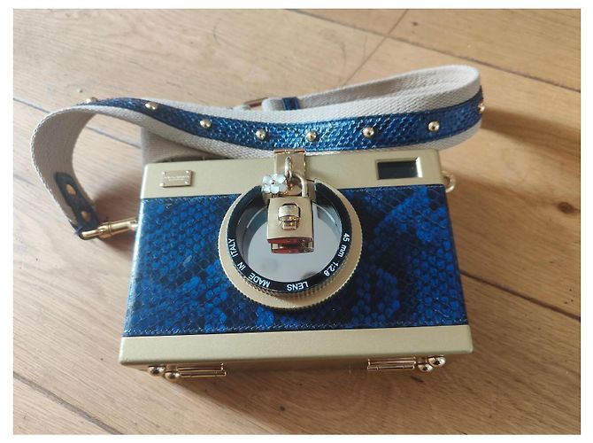 Bolso Camera Dolce & Gabbana Azul Dorado - vista 13