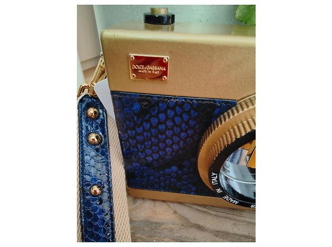 Bolso Camera Dolce & Gabbana Azul Dorado - vista 4