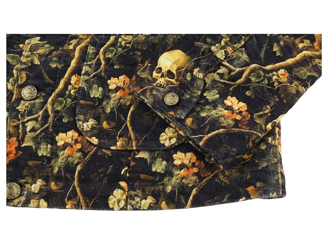 R13 Giacca da lavoro cropped Skull Camo Moleskin - Brown Marrone Multicolore - vista 4