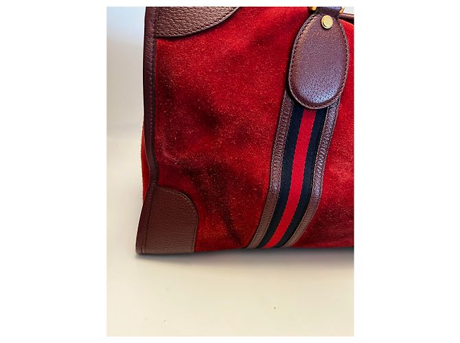 Gucci Borse weekend con zip GG Canvas e pelle XL Bordò - vista 3