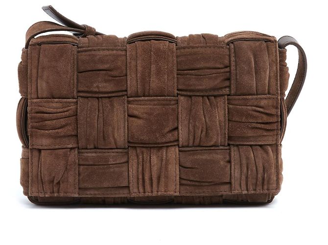 Bottega Veneta Borsa a Tracolla Cassette Padded Camoscio Noisette Marrone - vista 2